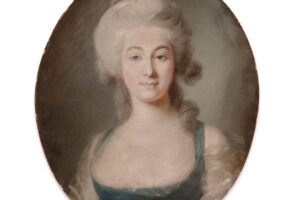 Pittore francese (XVIII secolo) - Ritratto di nobildonna - Pastello su carta.