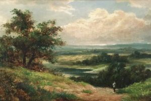 F. W. Hinsley (Pittore inglese attivo 1819 - 1883). Coppia di paesaggi inglesi.
